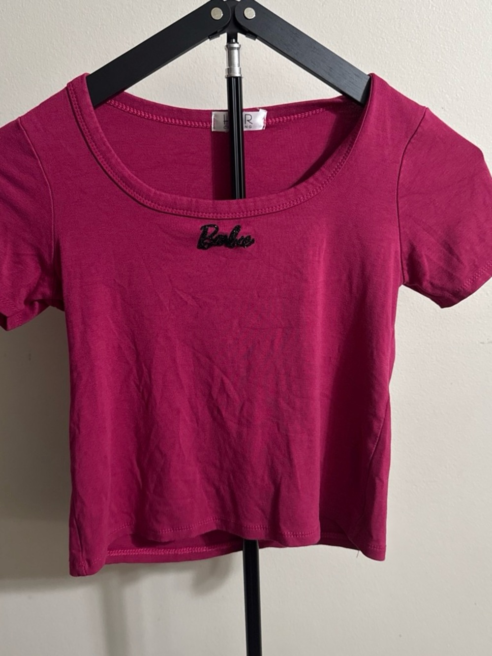 Barbie Scoop Neck Crop Top - Magenta